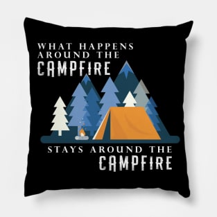 Vacation Camping Campfire Pillow