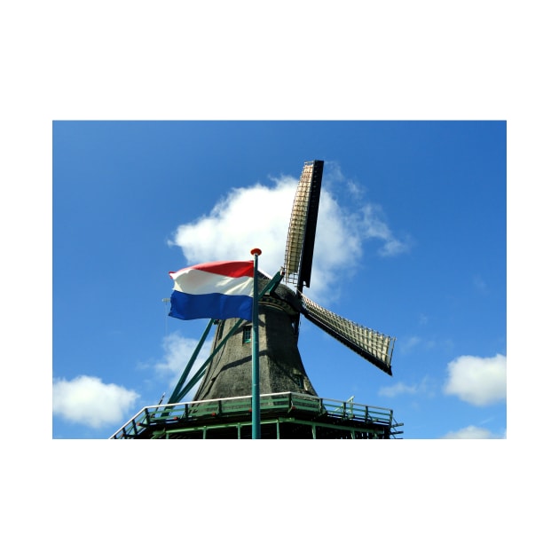 Dutch Windmill and Flag by GenAumonier