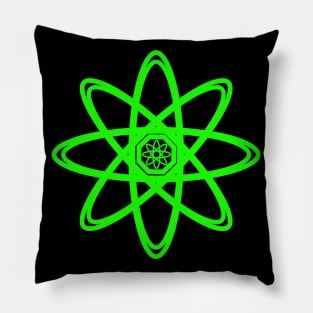 Green Atom Symbol - Nature Pillow