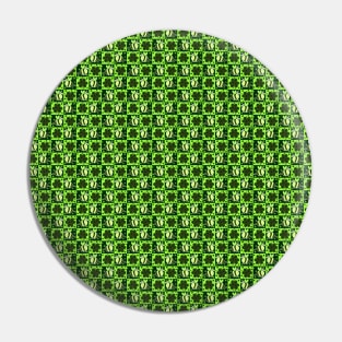 Green Bee Clover Pattern Pin