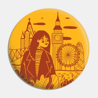 Girl in London Pin