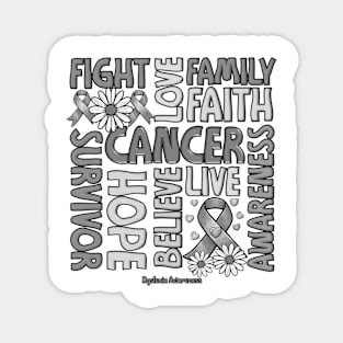 Dyslexia Awareness - Fight love survivor ribbon Magnet