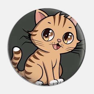 Cute Cat Anime Design Pin