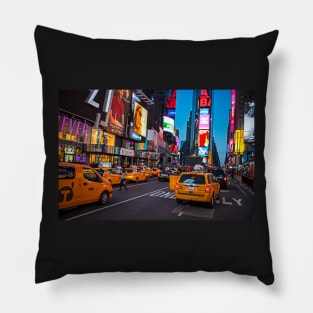 Times Square New York Taxi Cabs NY Pillow