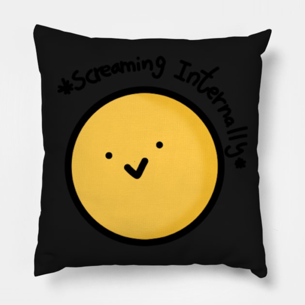 Screaming Internally Pillow by BWolfDraws