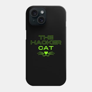 The hacker cat funny design with whiskers Phone Case