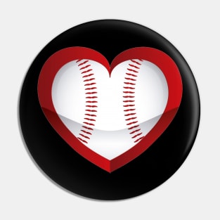 Mother_s Day Gift Distressed Heart Baseball Heart Mom Pin