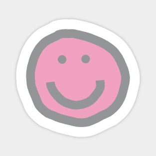 Prism Pink Round Happy Face with Smile Magnet