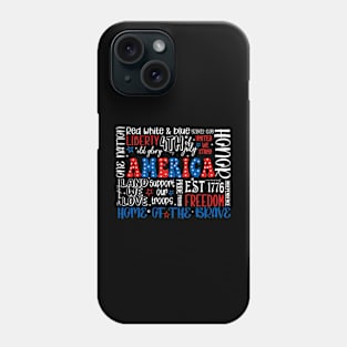 4th of July, Independence Day, 1776 USA Flag, Red White & Blue Phone Case