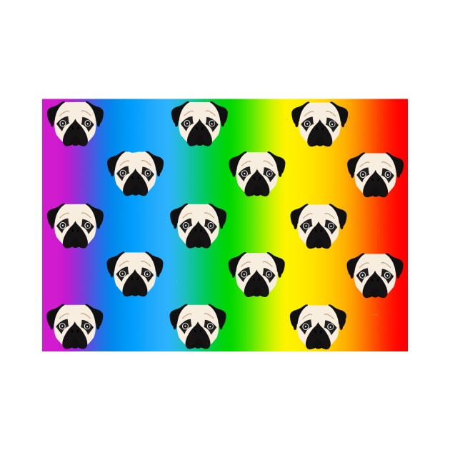 pug dog rainbow funny face mask pugs gifts by T-shirt verkaufen