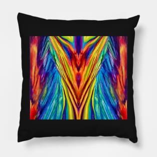 Multicolored Aesthetic - Abstract Symmetrical Watercolor Pattern Pillow