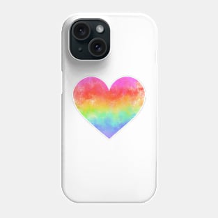 Watercolor rainbow heart Phone Case