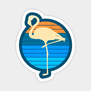 80s Flamingo Sunset Graphic Magnet