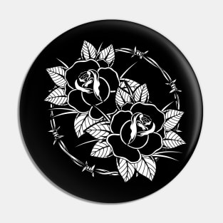 Double Traditional Tattoo Rose Pin