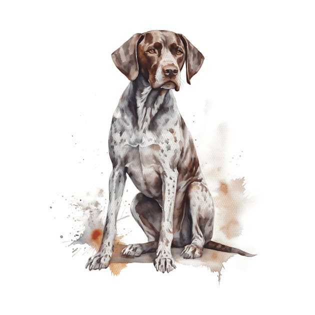 Shorthaired Pointer Watercolor Style by Gadsengarland.Art