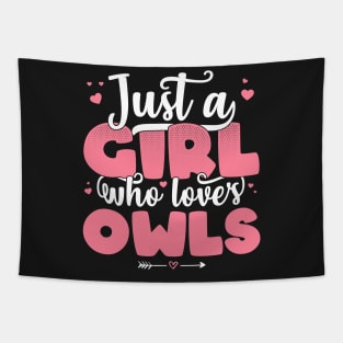 Just A Girl Who Loves Owls - Cute Owl lover gift print Tapestry