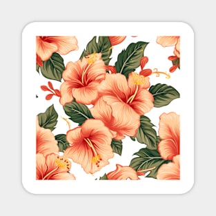 Hibiscus Flowers Pattern 3 Magnet