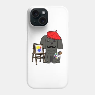 Funny black dog is a painter Phone Case