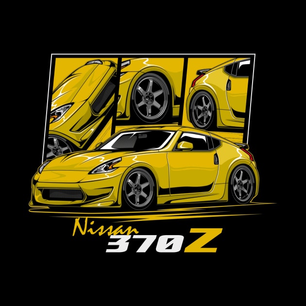 Yellow Nissan 370z JDM Car by T-JD