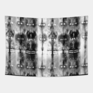 Black and White Tie-Dye Plaid Tapestry