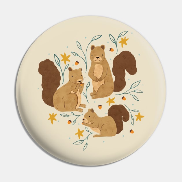 Thanksgiving Squirrel's Harvest Pin by Maddyslittlesketchbook