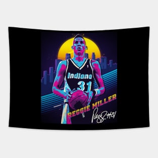 Reggie Miller Choke Sign Basketball Legend Signature Vintage Retro 80s 90s Bootleg Rap Style Tapestry