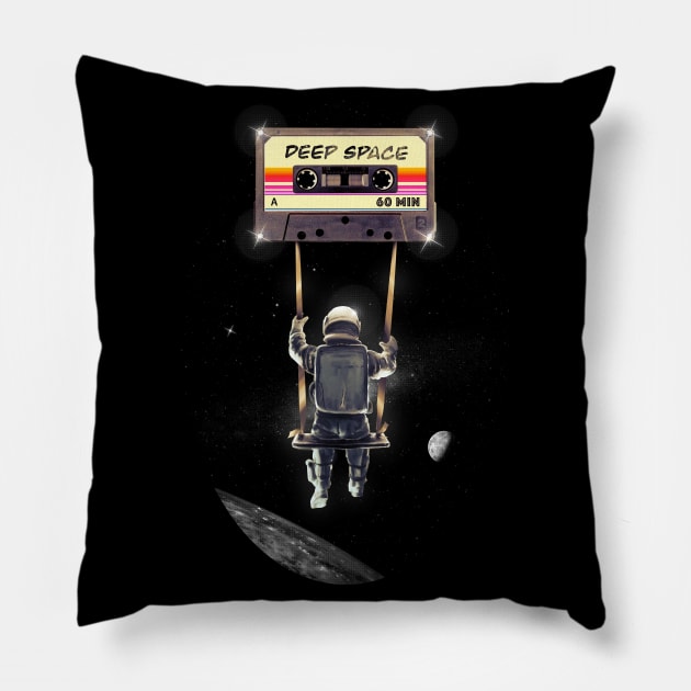 Deep Space Mix Tape Pillow by nicebleed