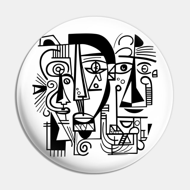 Cubist Woman Pin by n23tees