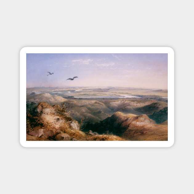 Junction of the Yellowstone and Missouri by Karl Bodmer Magnet by MasterpieceCafe