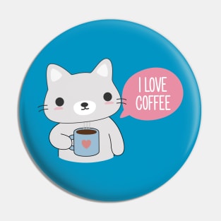 Cute Coffee Cat Pin