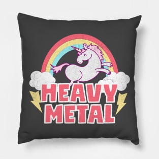 Heavy Metal Unicorn - Thunder Clouds Rainbow Unicorn Design Pillow