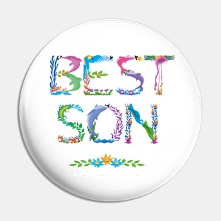 BEST SON - tropical word art Pin