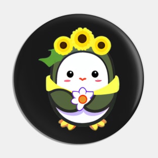 Cute Sunflower Penguin Pin