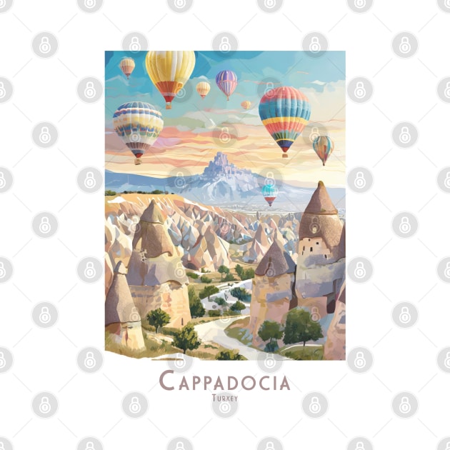 Travel Poster Vintage Retro Enchanted Cappadocia Balloons in Turkey by POD24