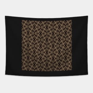 Dark Academia Plaid Tartan Argyle in Black, Taupe, and Coffee Brown Tapestry