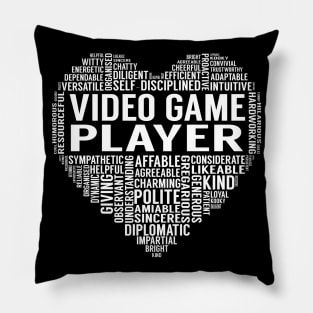 Video Game Player Heart Pillow