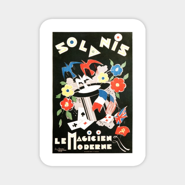 SOLANIS Le Magicien Moderne 1945 Vintage French Theater Magic Performance Magnet by vintageposters