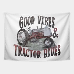 Good Vibes and Tractor Rides Kids Retro Tapestry