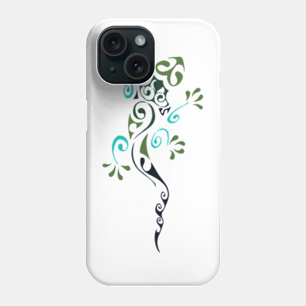 Black-Green Lizard Phone Case by DezinerFiles