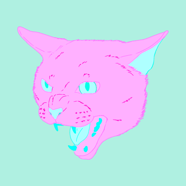 Vaporwave Cat - Wild Berry by Basicallyimbored