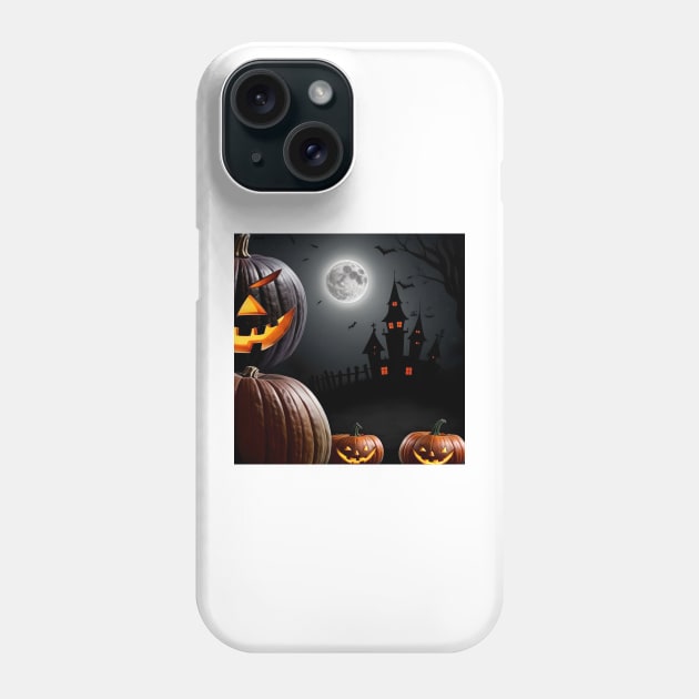 Halloween Pumpkin & Castle Study Phone Case by Oldetimemercan