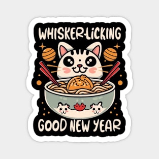 Whisker-Licking Good New Year Magnet