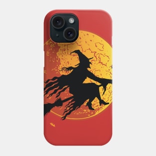 Moon Witch Flying Halloween Design Phone Case