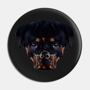 Rottweiler Steampunk art Pin