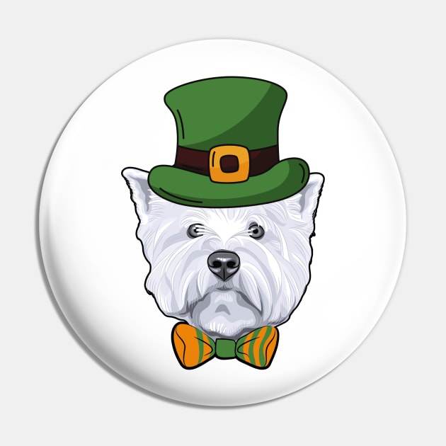 Cute Westie Irsih Terrier Dog St Patricks Day Funny Pin by Illustradise