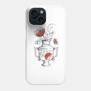 Chrysanthemum moon red black P R t shirt Phone Case