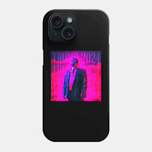 Vaporwave Retrowave Synthwave Donald Trump 2024 President Election Republican Conservative Phone Case