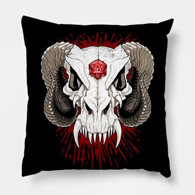 Dragon Skull D20 Pillow by MaratusFunk