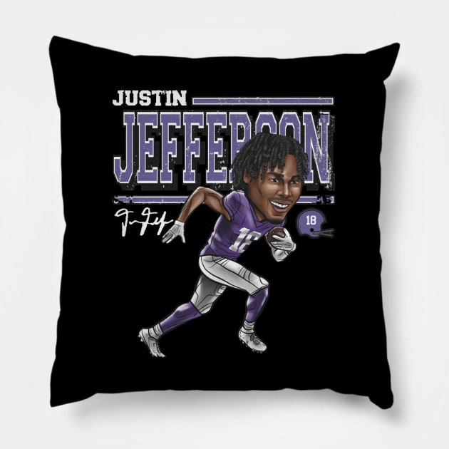 Justin Jefferson Minnesota Cartoon Pillow by Buya_Hamkac