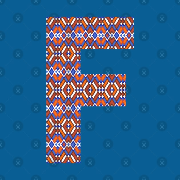 Monogram Letter F- geometric pattern by RinaMosaics